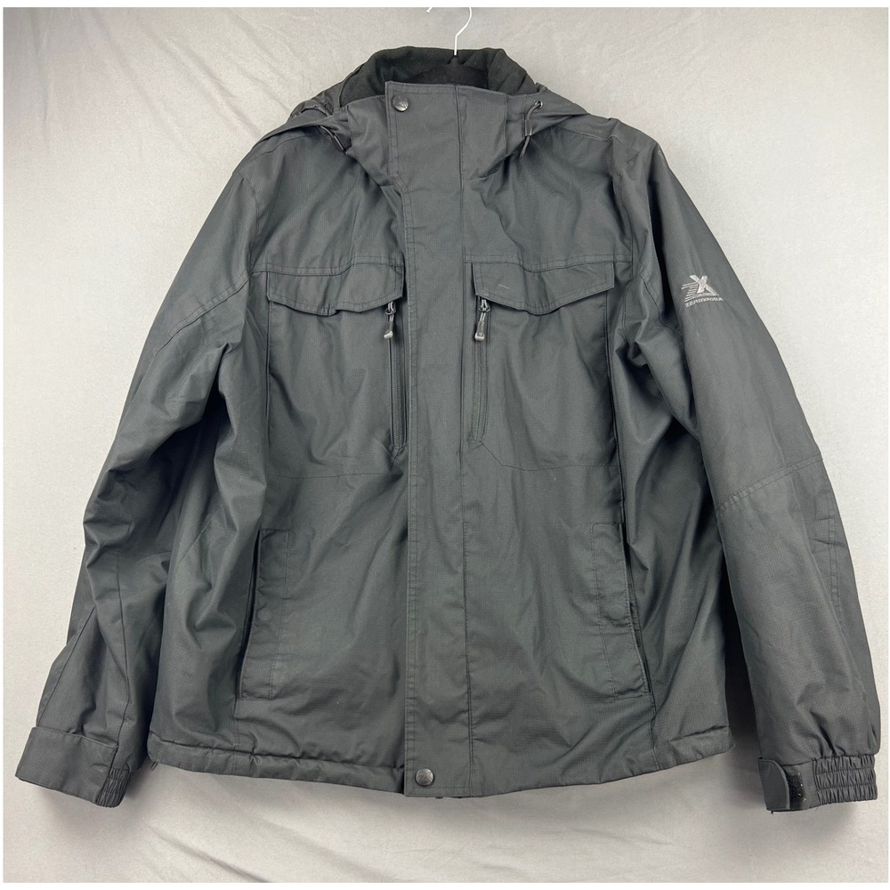 ZeroXposur Jacket Mens Large Hooded Puffer Winter Coat Black Ripstop Good